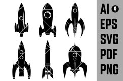 Set of the rockets isolated on white background. Product Image 1