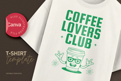 Coffee Lovers Club Modern T-Shirt Design Product Image 1