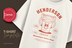 Coffeehouse Retro Mascot T-Shirt Design Canva &amp; Illustrator Product Image 1