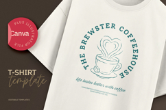 Coffeehouse Whimsical T-Shirt Design Canva &amp; Illustrator Product Image 1