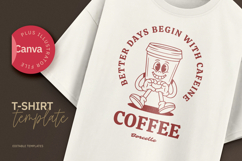 Caffeine Lover Tee Retro Coffee Mascot Product Image 1