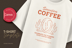Coffee T-Shirt Design, Editable Canva &amp; Illustrator Template Product Image 1