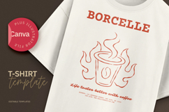 Fiery Coffee Cup Retro T-Shirt Design Product Image 1