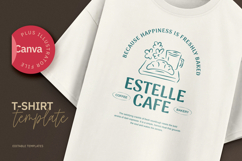Cafe T-Shirt Design, Editable Canva &amp; Illustrator Template Product Image 1