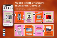 Mental Health awareness Instagram carousel &amp; Canva Template Product Image 1