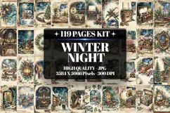 Winter Night Junk Journal Digital Paper| Junk Journal Product Image 1