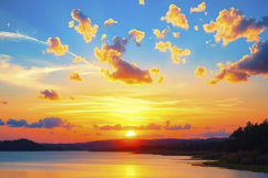 Sunset With Ocean Background Product Image 1