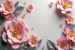 Pink Flowers Border Background Product Image 1