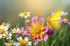 Flowers With Butterfly Background Product Image 1