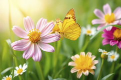 Flowers With Butterfly Background Product Image 1
