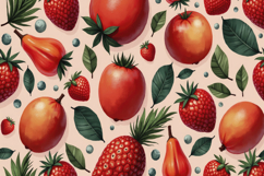 Fruits And Tropical Leaves Background Product Image 1