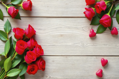 Red Roses With Wooden Background Product Image 1