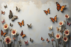 Butterfly With Flowers Background Product Image 1