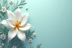 Teal Green With Floral Background Product Image 1