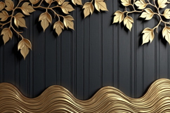 Golden Leaves With Waves Background Product Image 1