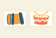Plump Cute Musical Instruments Illustration Set Product Image 2