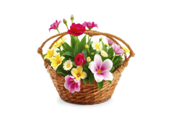 Colorful Flower Basket Background Product Image 1