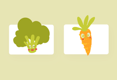Blushing Cute Vegetable Characters Doodle Illustration Set Product Image 2