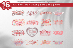 XOXO SVG Bundle 16 Valentine Designs Product Image 1