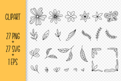 Floral Clipart Bundle PNG SVG | Cute Flowers Vector Doodles Product Image 2