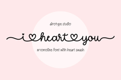 I Heart You - Monoline Heart Swash Font Product Image 1