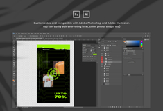 Urban Neon Instagram Post and Story Template Product Image 2