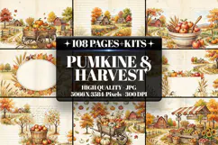 Pumpkin & Harvest Journal Kit Digital Paper| Junk Journal Product Image 1