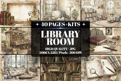 Vintage Library Room Junk Journal Kit| Junk Journal Product Image 1