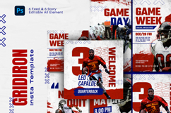 Gridiron American Football Instagram Template ini, Product Image 1