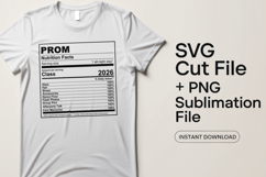 4x Nutrition Facts Prom PTA Retail SVG Cut Files Shirt Cricu Product Image 2