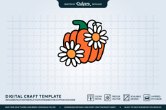 Pumpkin and Daisies SVG Product Image 2