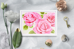Roses shadow box / Flower 3D layered Paper Cut Product Image 2