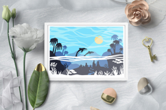 Layered paper cut ocean| 3D Layered paper cut sea Product Image 2