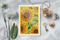 Sunflower layered paper cut /Sunflower 3D SVG Product Image 2