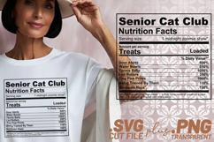 4x Funny Quotes Senior Cat Club Nutrition Fact SVG Cut Files Product Image 2