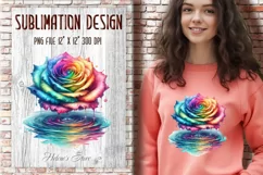 Watercolor Rainbow Roses Clipart| Flowers clip art PNG Product Image 8
