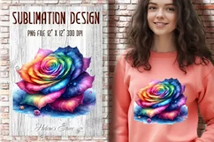 Watercolor Rainbow Roses Clipart| Flowers clip art PNG Product Image 10