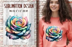 Watercolor Rainbow Roses Clipart| Flowers clip art PNG Product Image 15