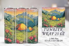 Mountains tumbler sublimation wrap 20 oz PNG Design BUNDLE Product Image 18
