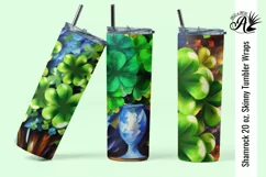 Shamrock 20oz Skinny Tumblers sublimation wraps Product Image 1