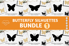 BUNDLE butterfly silhouette template / butterfly paper cut Product Image 1