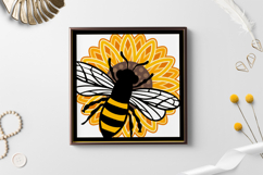Bee paper cut | Sunflower paper cut | Sunflower bee paper Product Image 2