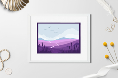 Lavender fields 3D papercut / lavender papercut SVG Product Image 3