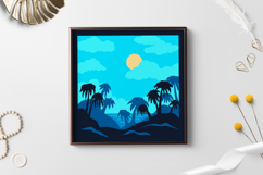 Beach layered paper cut | beach layered paper cutting Product Image 2
