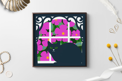 Cat with flowers svg / cat 3D shadow box Product Image 2