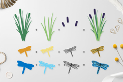 Reeds and dragonfly layered paper cut SVG/ Dragonfly svg Product Image 2