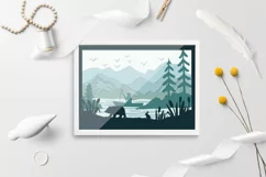 Fishing layered papercut| SVG Fishing 3D Paper Cut Light box Product Image 2