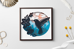 Hummingbird Layered papercut / Flower Layered paper cut Product Image 2