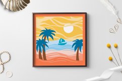 Beach layered paper cut | beach layered paper cutting Product Image 2