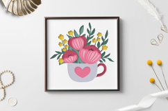 Cup of flower Layered paper cut / 3D Shadow Box Product Image 2